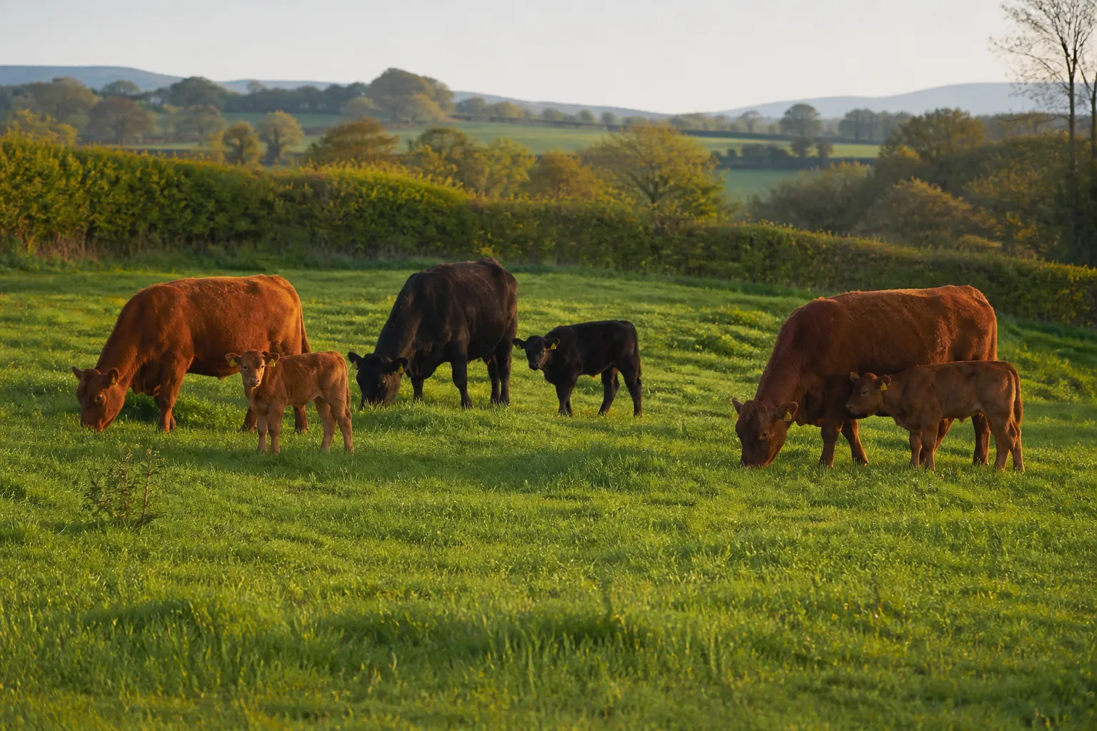 Cows and calves at grass